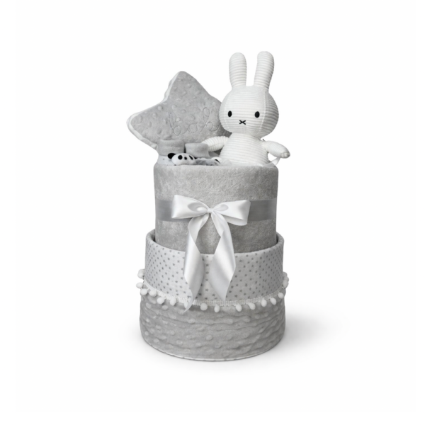 2 Όροφο Diaper Cake - Miffy Grey !