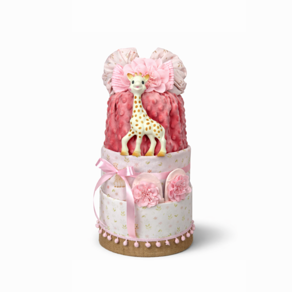 3 Όροφο Diaper Cake - Sophie La Giraffe Rose!